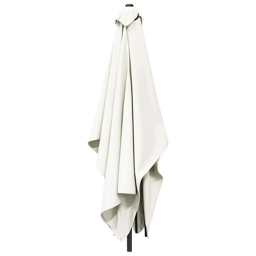 Parasol de jardin 200 x 300 cm Polyester Rectangulaire Crème - 3