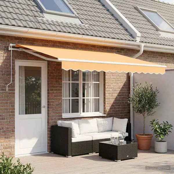 Auvent rétractable Sable 4 × 3 m Polyester et Aluminium