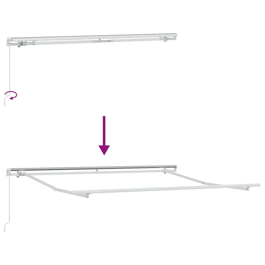 Auvent rétractable Sable 4 × 3 m Polyester et Aluminium - 5