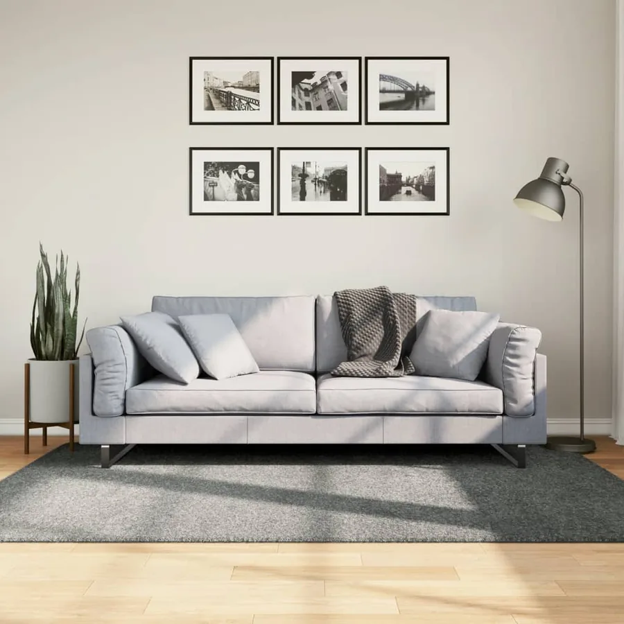 Tapis shaggy PAMPLONA poils longs moderne vert 140x200 cm