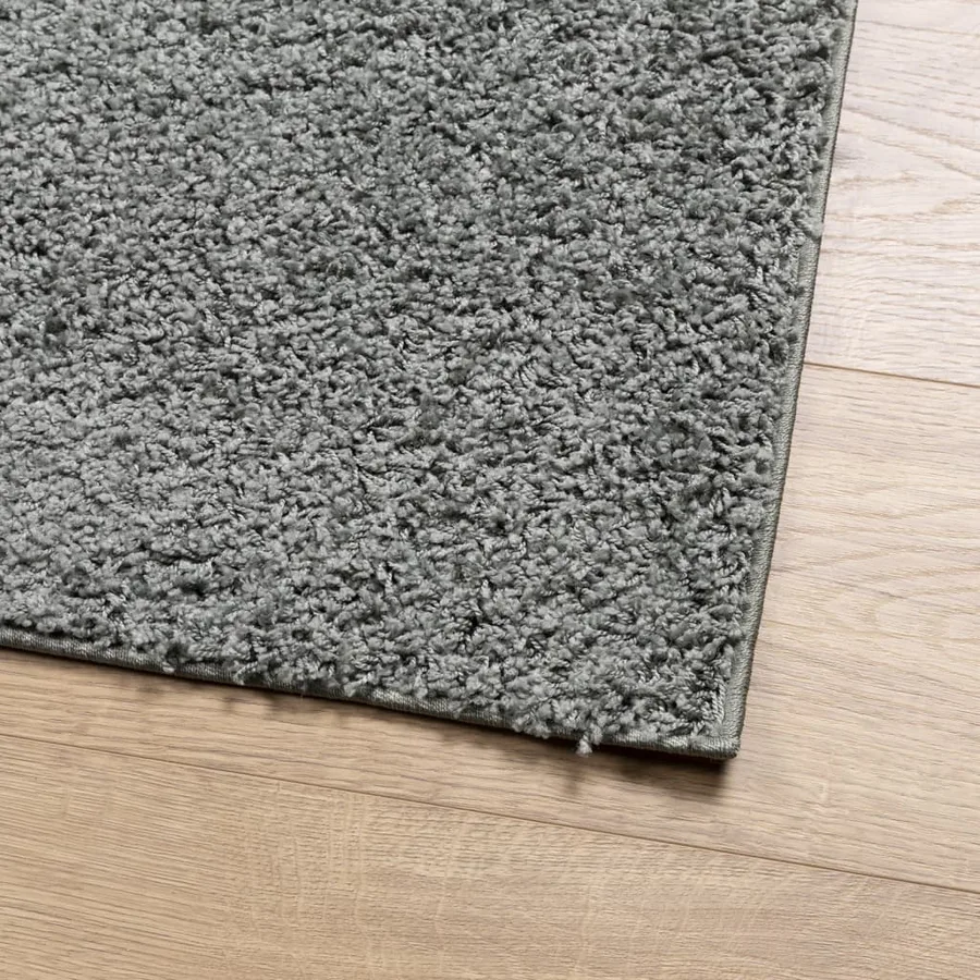 Tapis shaggy PAMPLONA poils longs moderne vert 140x200 cm - 4