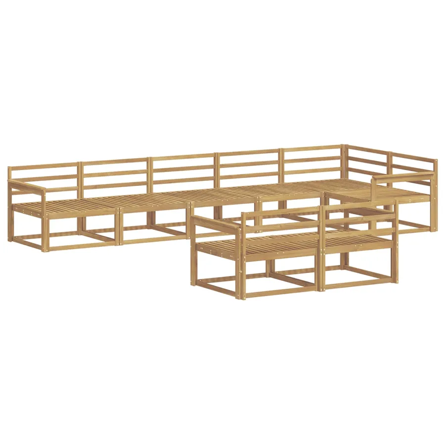 Ensemble de canapés d'extérieur 8 pc Blanc Bois d'Acacia Massif - 2