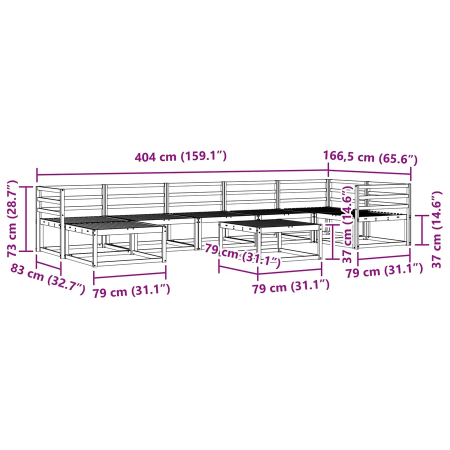 Ensemble de canapés d'extérieur 8 pcs Blanc - 8