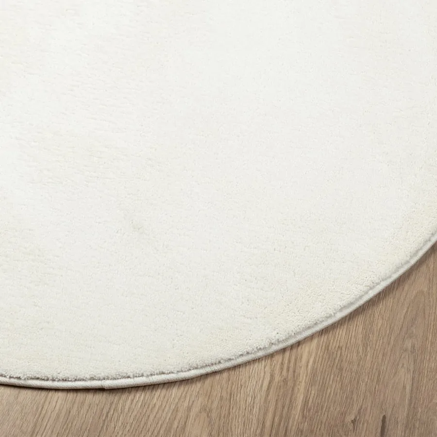 Tapis OVIEDO à poils courts crème Ø 120 cm - 4