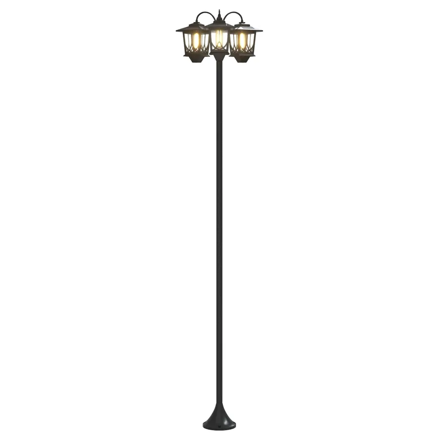 Lampadaire à 3 têtes Noir 16 x 16 x 187 cm Aluminium et ABS - 2