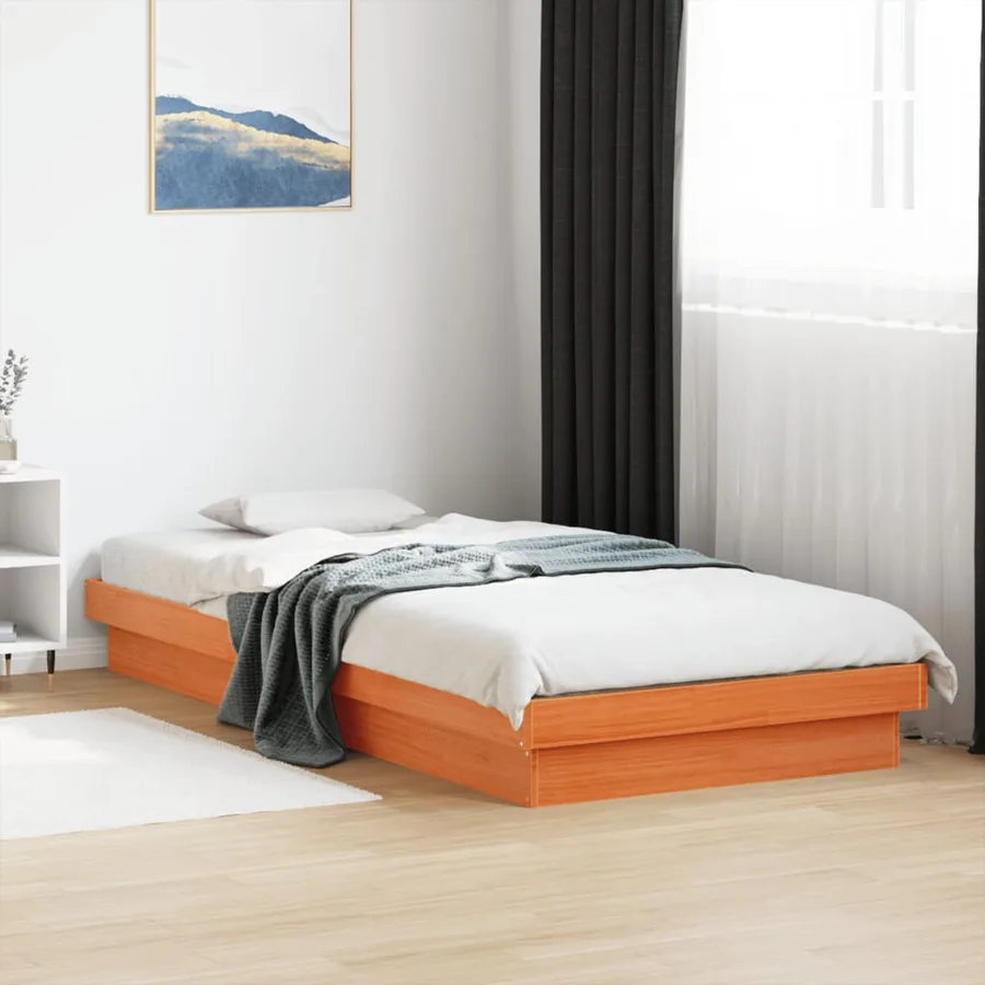 Cadre de lit à LED sans matelas 100x200 cm bois massif - 3