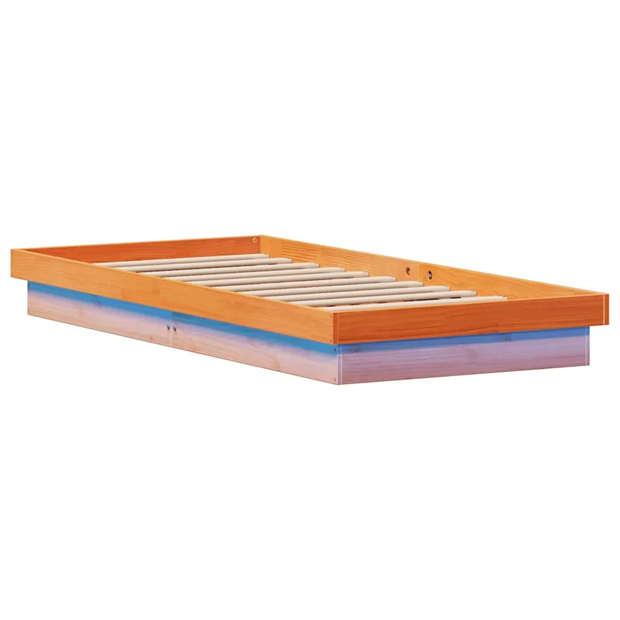 Cadre de lit à LED sans matelas 100x200 cm bois massif - 6