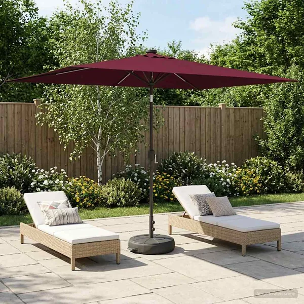 Parasol de jardin avec lumières LED et base 200 x 300 cm