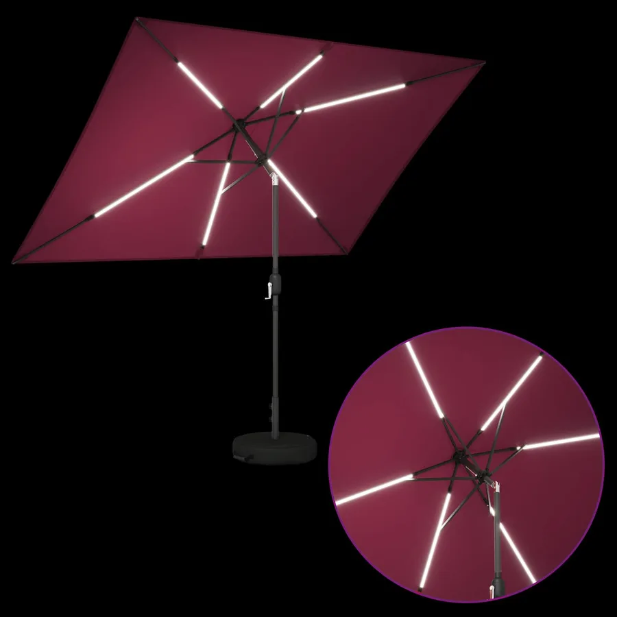 Parasol de jardin avec lumières LED et base 200 x 300 cm - 4