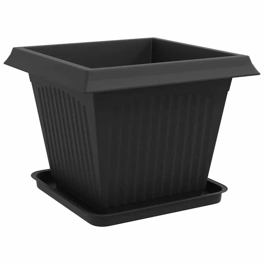 Pots de plantes 24 pcs Noir 43 x 43 x 33,5 cm Plastique - 5