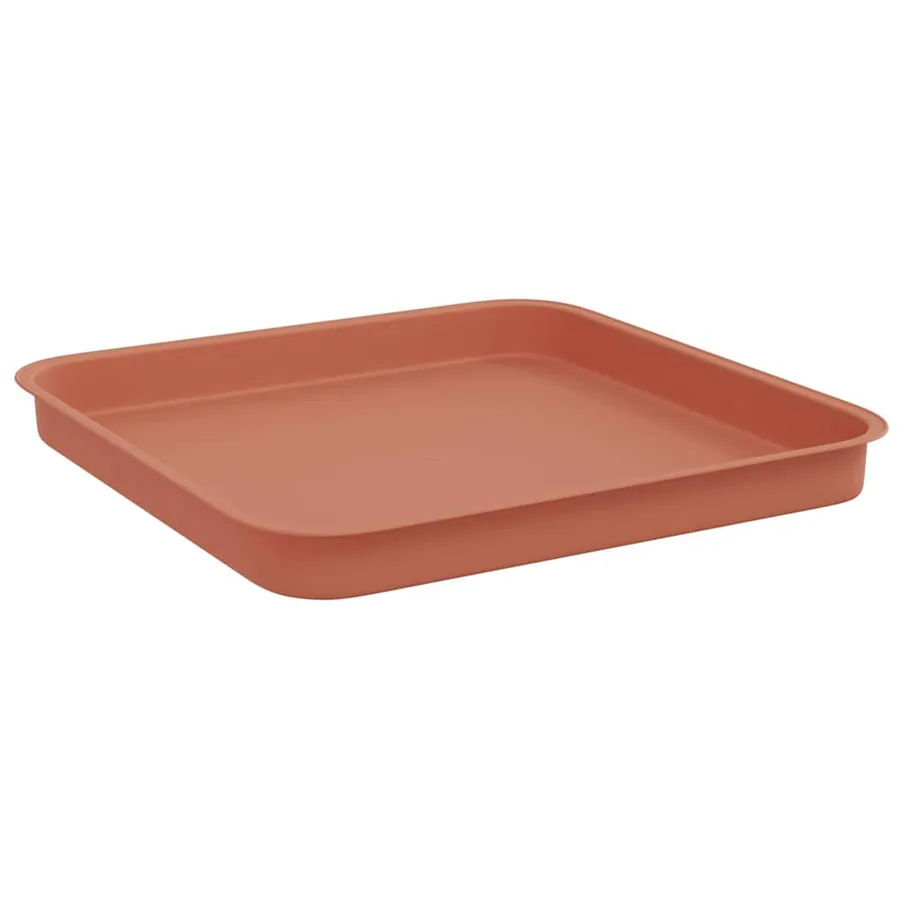 Plateau carré à fleurs 6 pcs Rouge brique 21 x 21 x 2 cm - 5