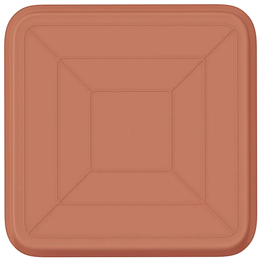 Plateau carré à fleurs 6 pcs Rouge brique 21 x 21 x 2 cm - 6