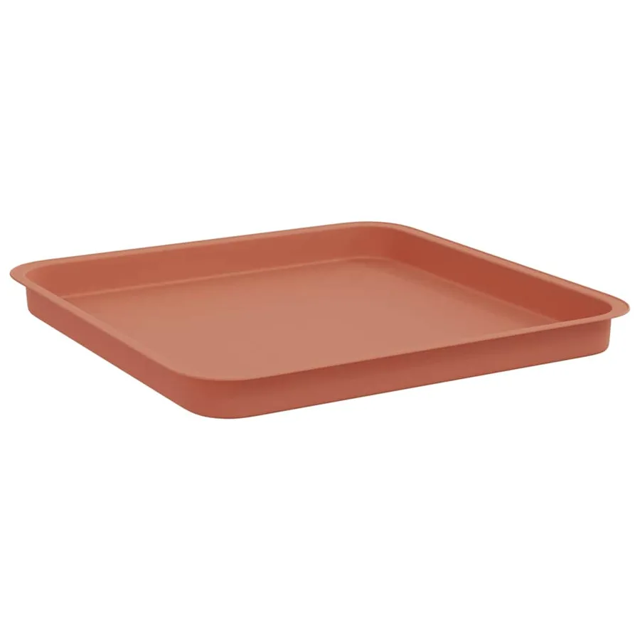 Plateau carré à fleurs 6 pcs Rouge brique 36 x 36 x 2.5 cm - 5