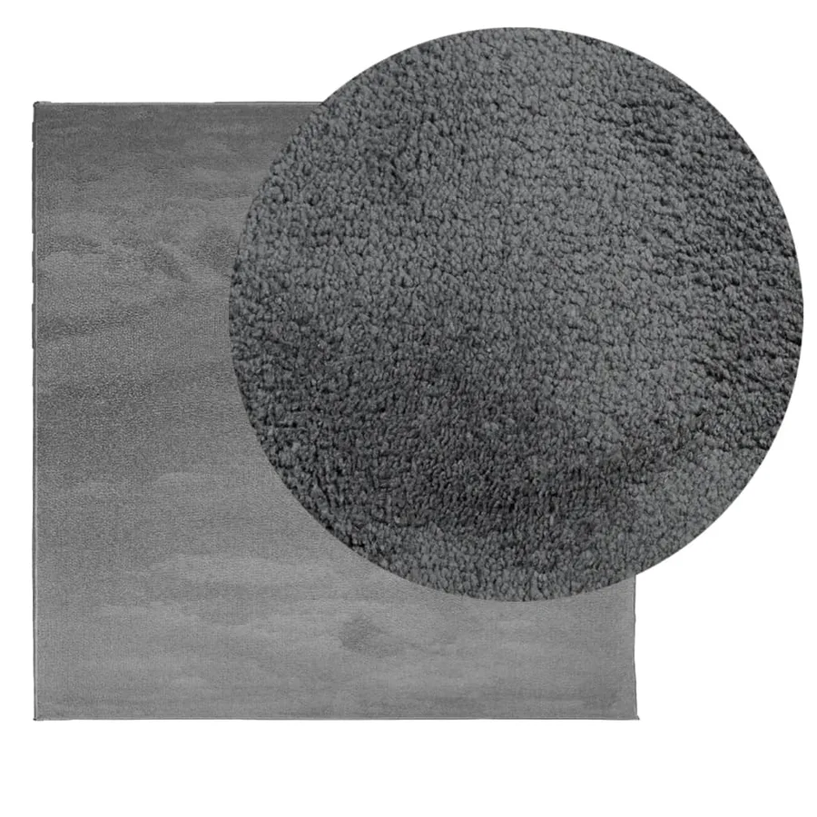 Tapis OVIEDO à poils courts anthracite 200x200 cm - 3