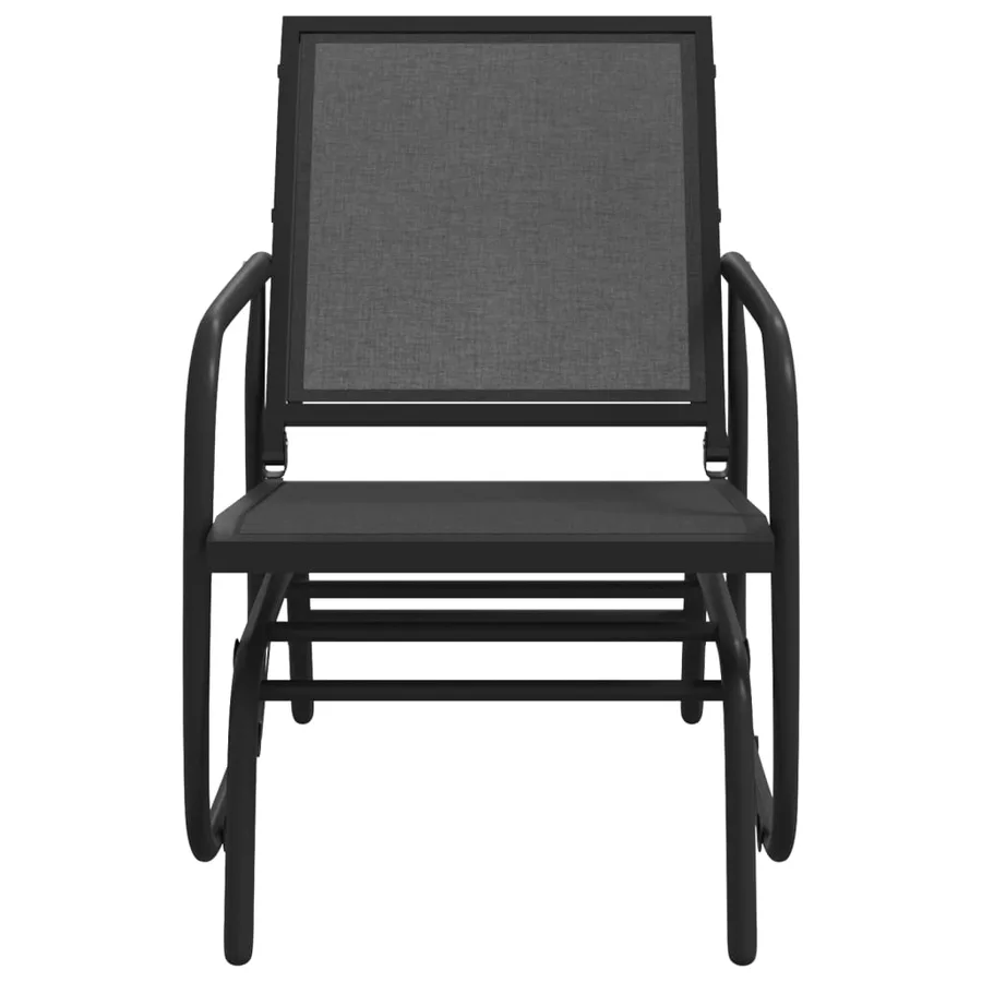 Chaise oscillante de jardin noir 61x76x87 cm textilène/acier - 3