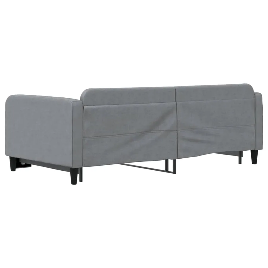 Lit de jour avec lit gigogne gris clair 100x190 cm tissu - 5