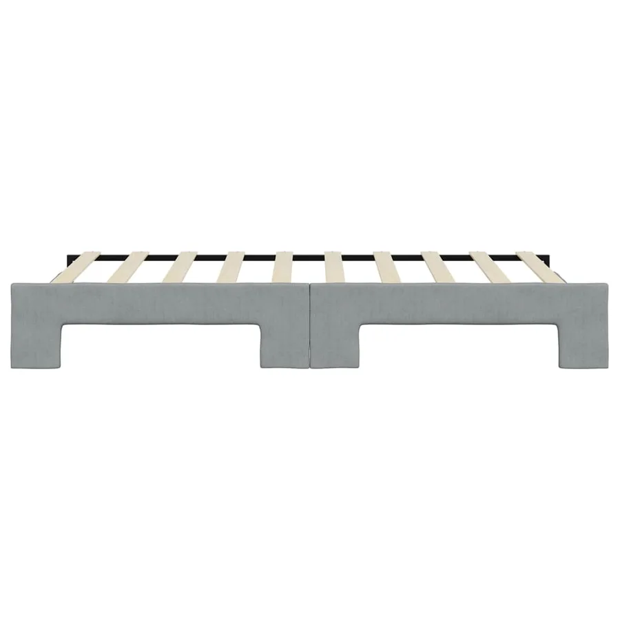 Lit de jour avec lit gigogne gris clair 100x190 cm tissu - 9