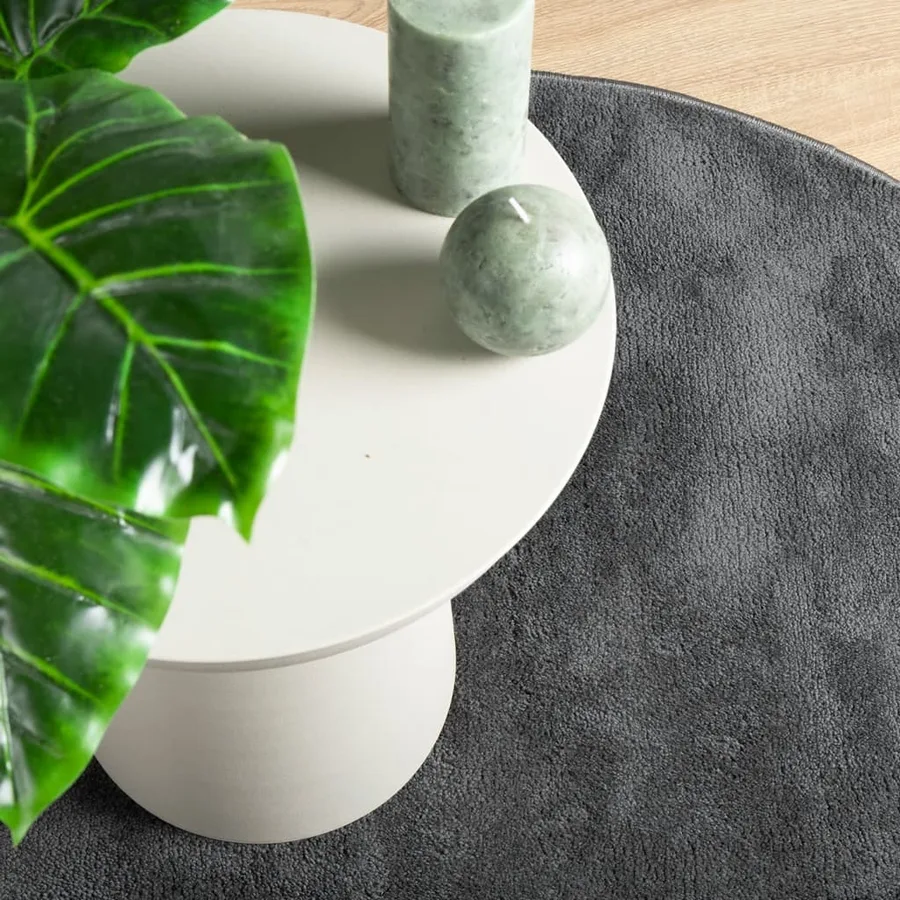 Tapis OVIEDO à poils courts anthracite Ø 120 cm - 7