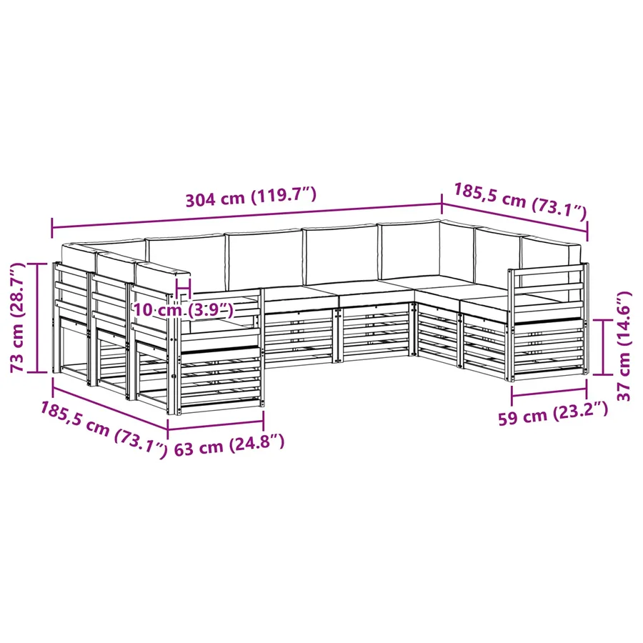 Ensemble de canapé d'angle 9 pcs Blanc et anthracite - 8