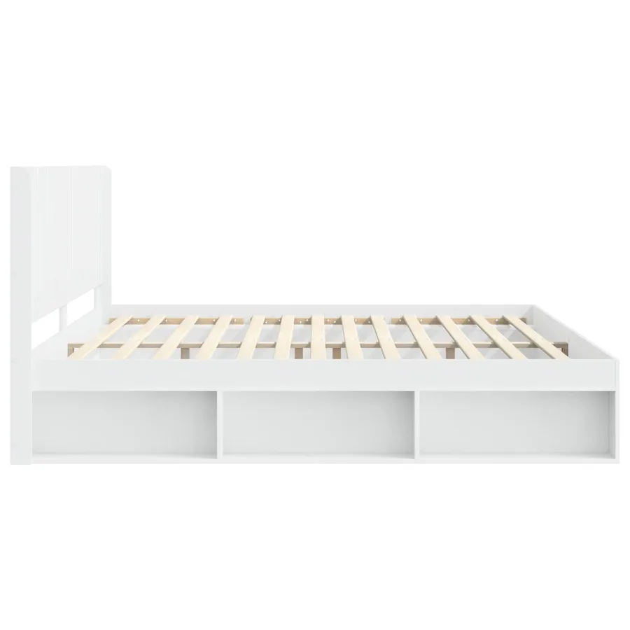 Cadre de lit avec rangement et tête de lit Blanc 200 x 200 cm - 6