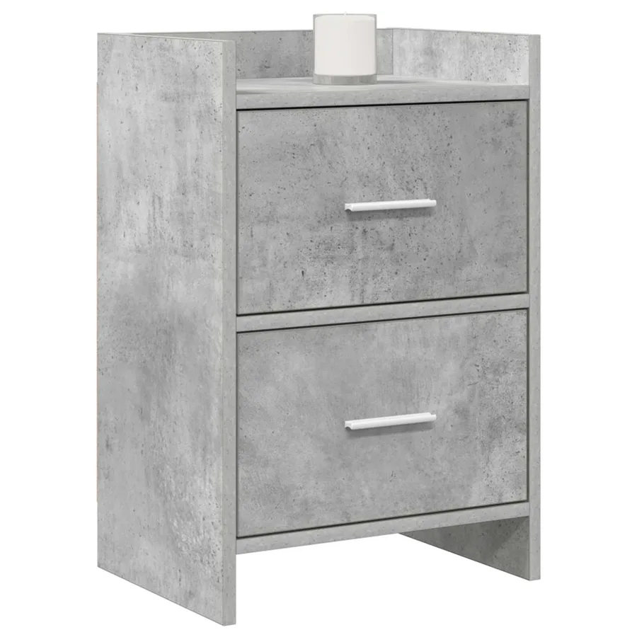 Tables de chevet Gris béton 40 x 30 x 60 cm Bois d'ingénierie - 2