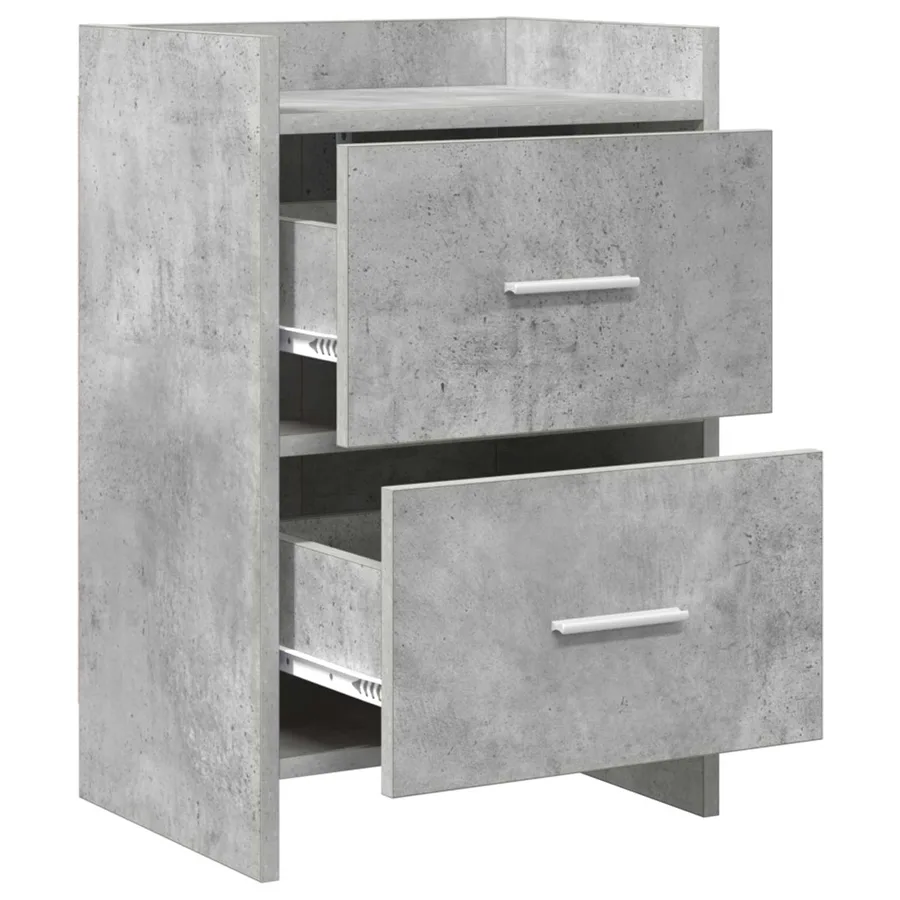 Tables de chevet Gris béton 40 x 30 x 60 cm Bois d'ingénierie - 3