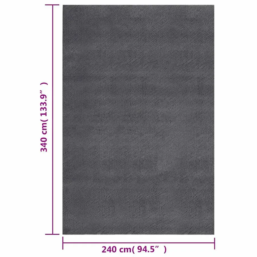 Tapis shaggy anthracite 240x340 cm polyester - 8