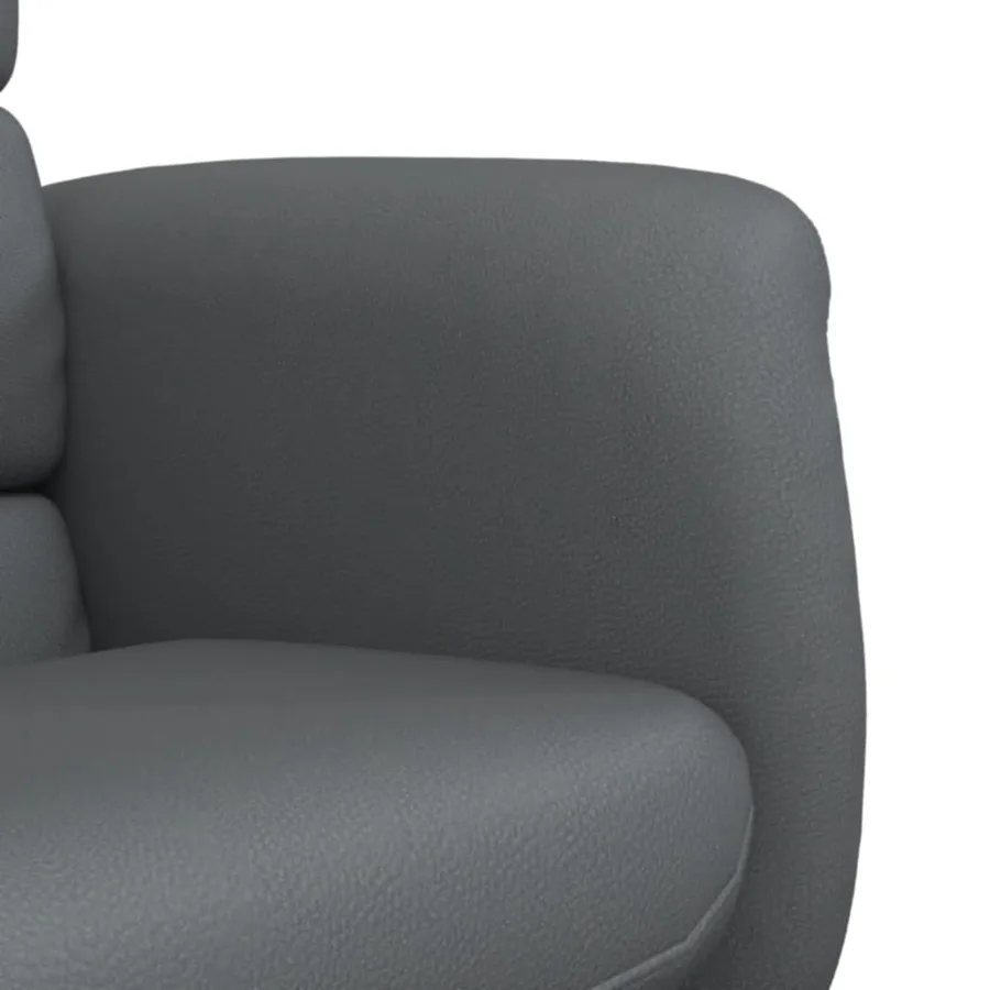 Fauteuil inclinable avec repose-pied gris similicuir - 7