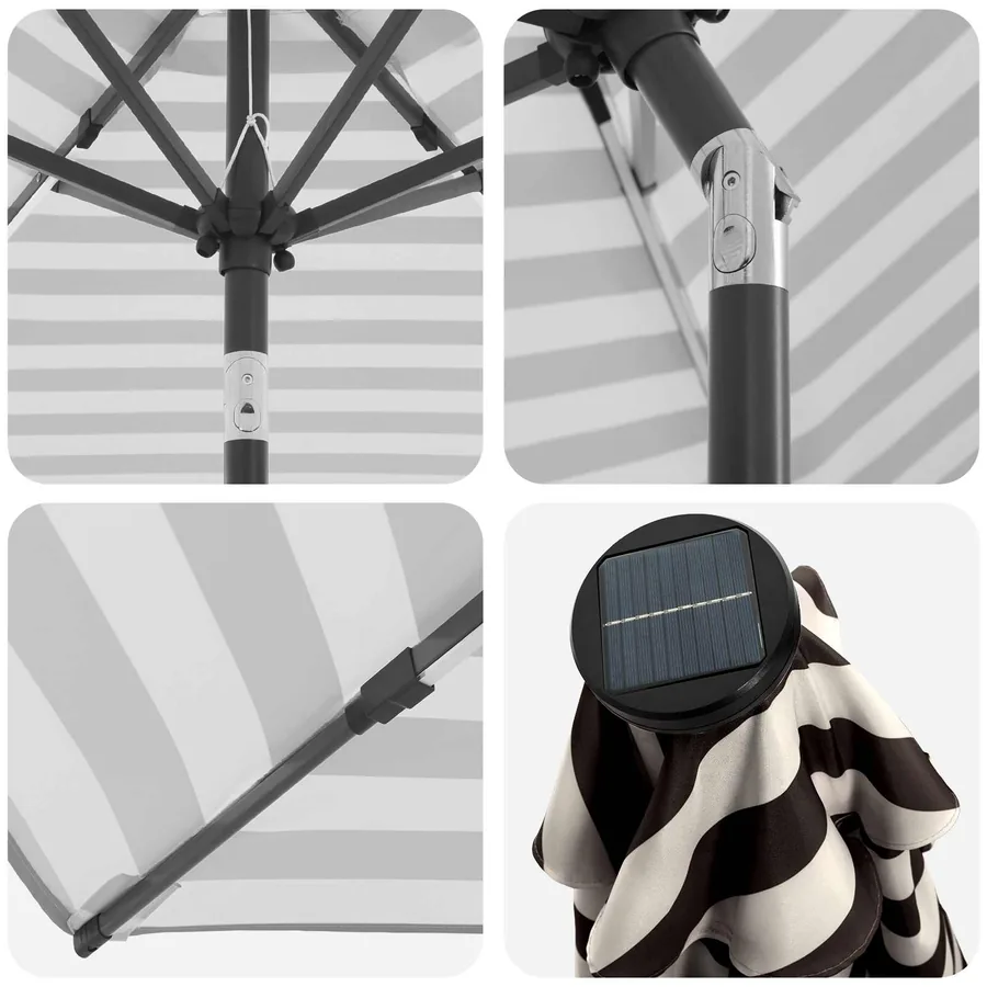 Parasol de jardin avec lumières LED et base 270 x 270 cm - 6
