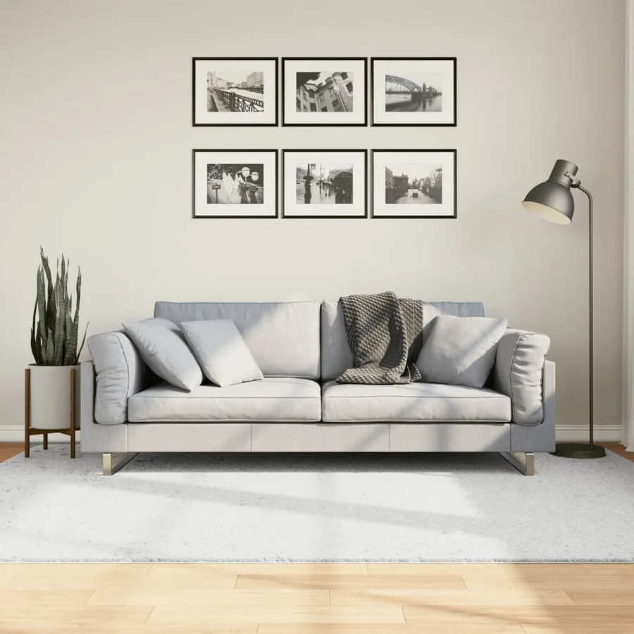 Tapis OVIEDO à poils courts gris 160x230 cm