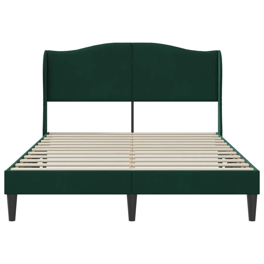 Cadre de lit avec tête de lit Vert foncé 140 x 200 cm Velours - 4