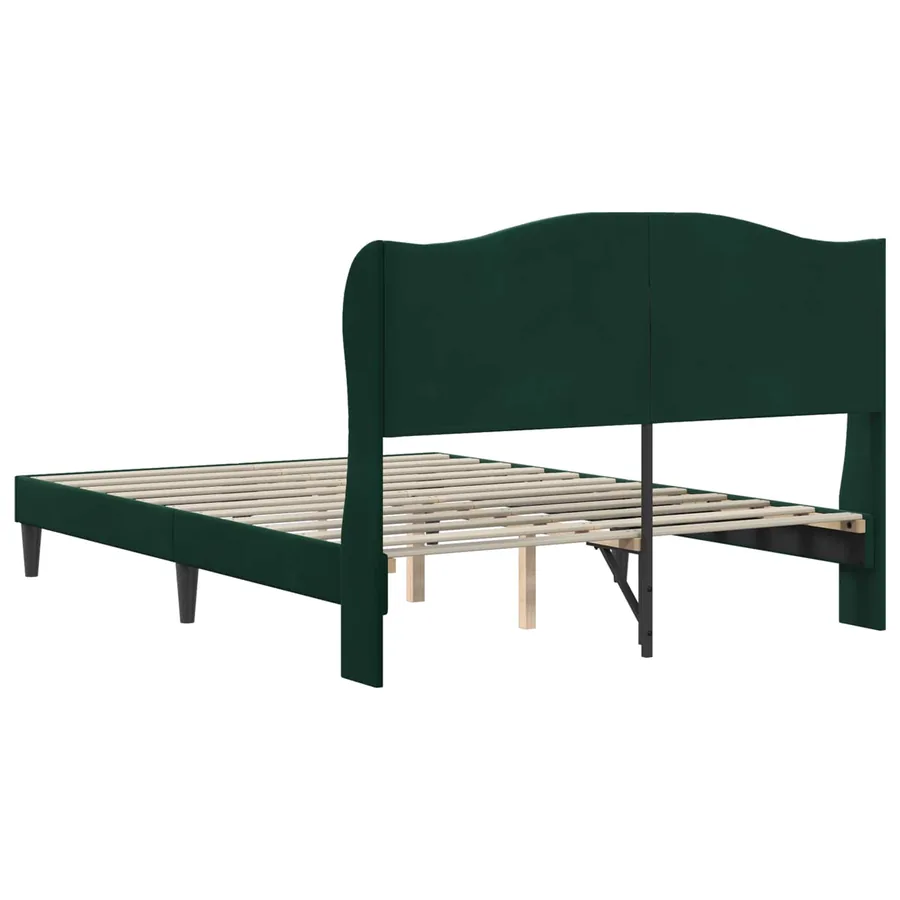 Cadre de lit avec tête de lit Vert foncé 140 x 200 cm Velours - 6