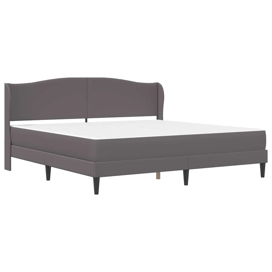 Cadre de lit avec tête de lit Gris 200 x 200 cm Simili cuir - 3