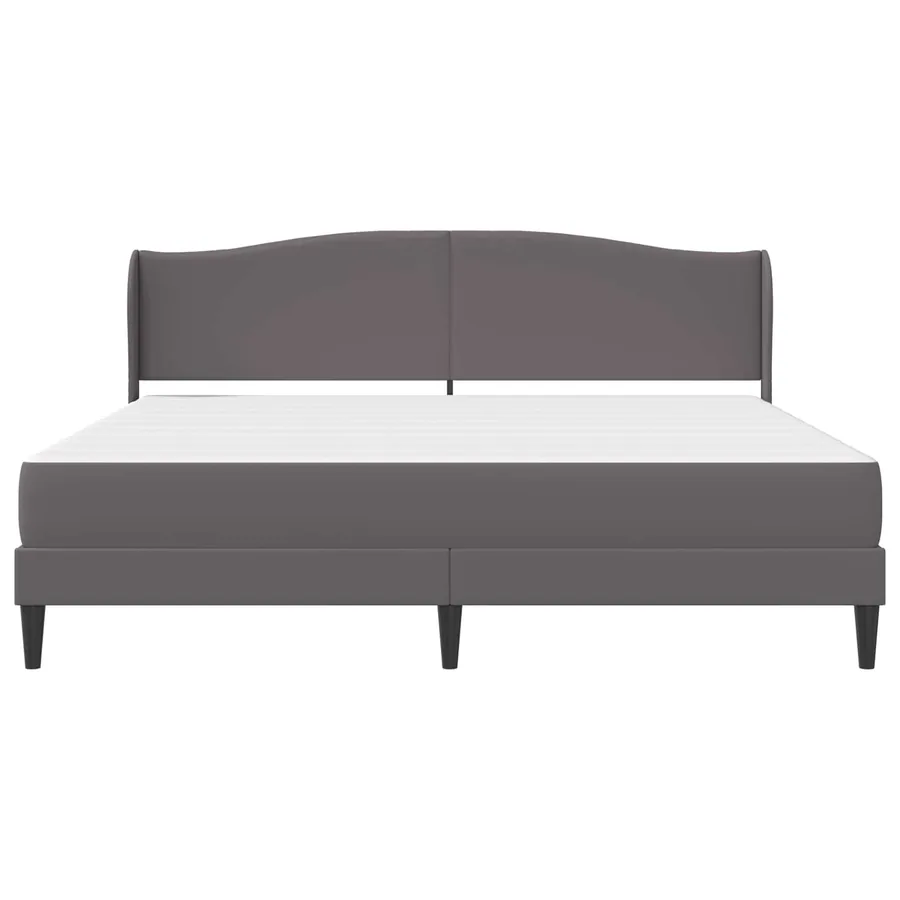 Cadre de lit avec tête de lit Gris 200 x 200 cm Simili cuir - 6