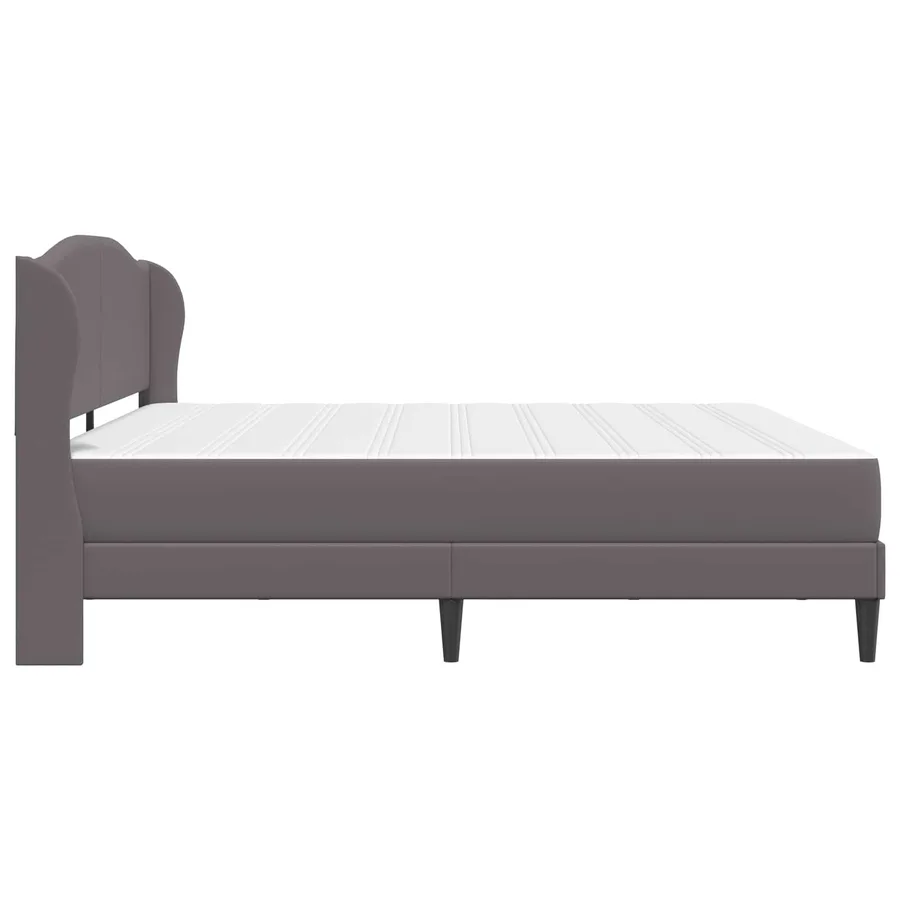 Cadre de lit avec tête de lit Gris 200 x 200 cm Simili cuir - 7
