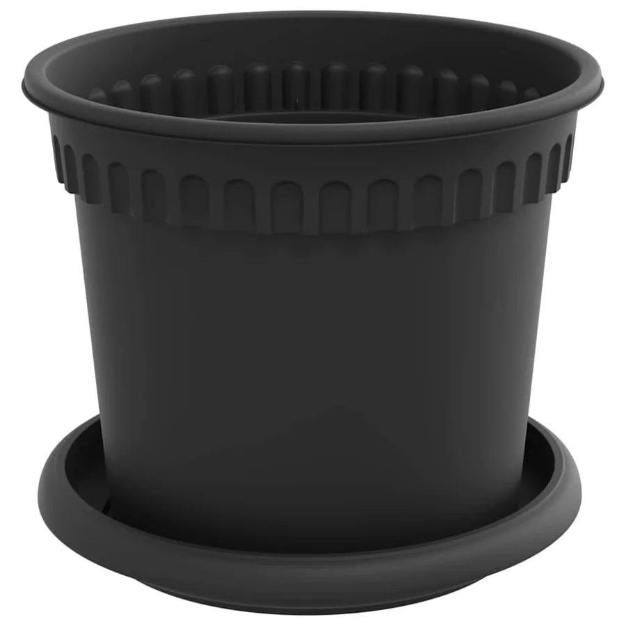 Pots de plantes 6 pcs Noir Ø 15 x 12 cm Plastique - 5
