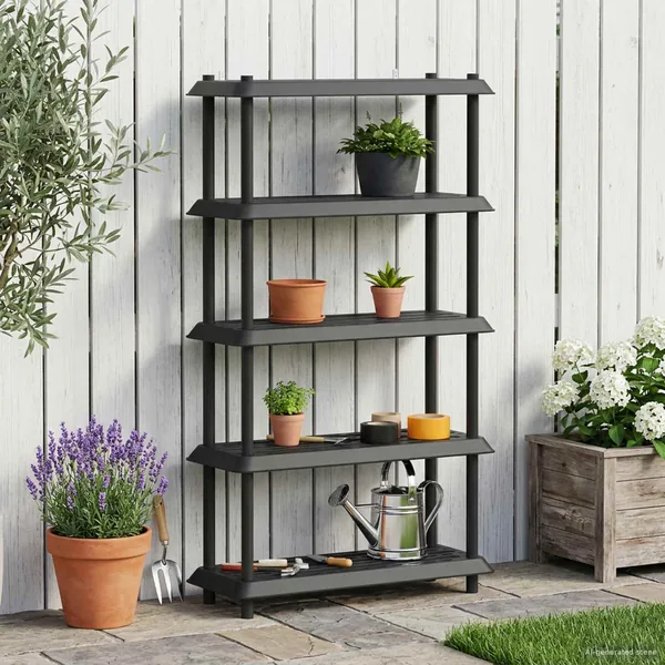 Unité de rangement 5 niveaux 100 x 40 x 177 cm PP Anthracite