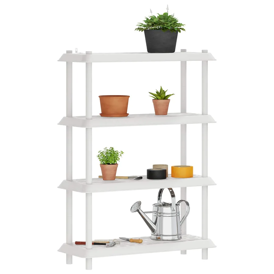Unité de rangement 4 niveaux 100 x 40 x 136,5 cm PP Blanc - 3
