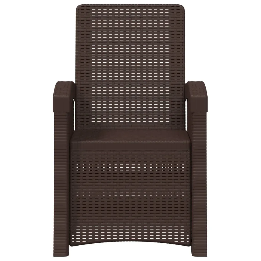 Chaise de jardin inclinable imitant le rotin Marron PP - 3