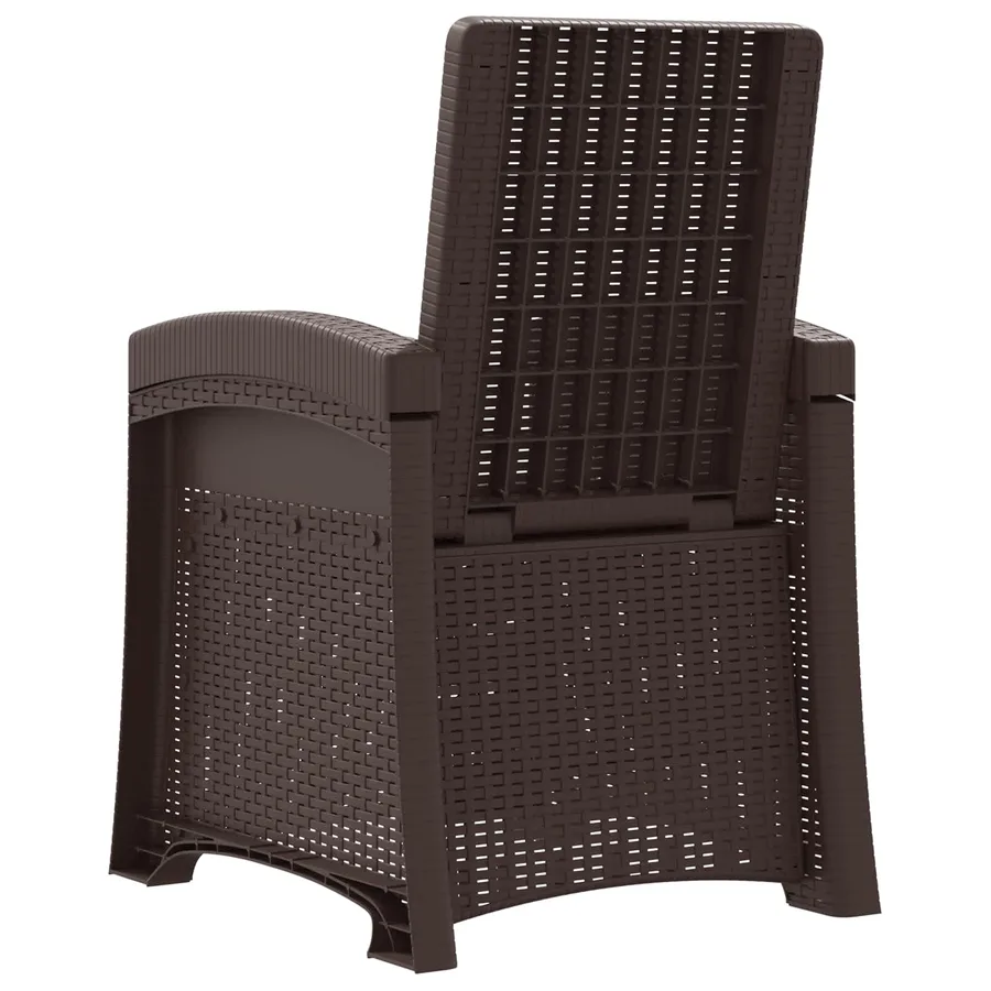 Chaise de jardin inclinable imitant le rotin Marron PP - 5
