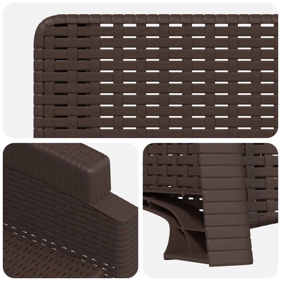 Chaise de jardin inclinable imitant le rotin Marron PP - 6