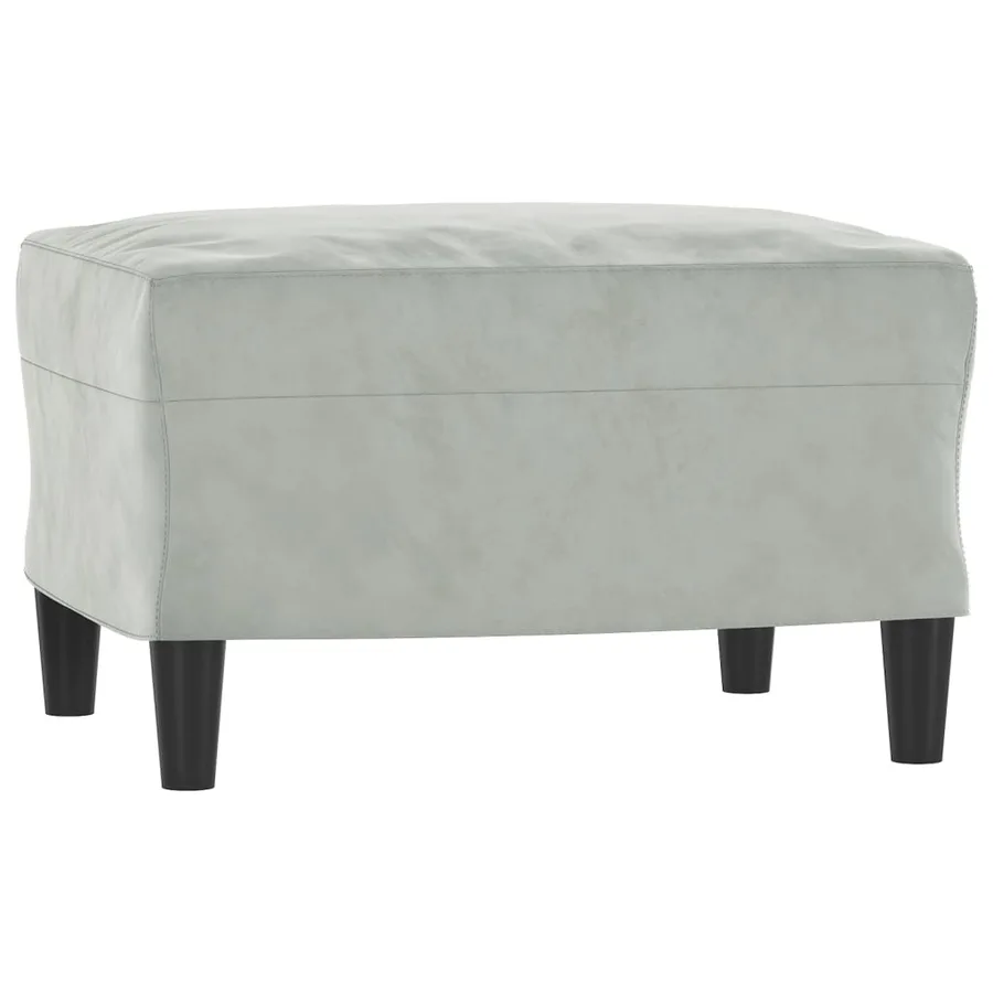 Fauteuil avec repose-pied Gris clair 60 cm Velours - 5