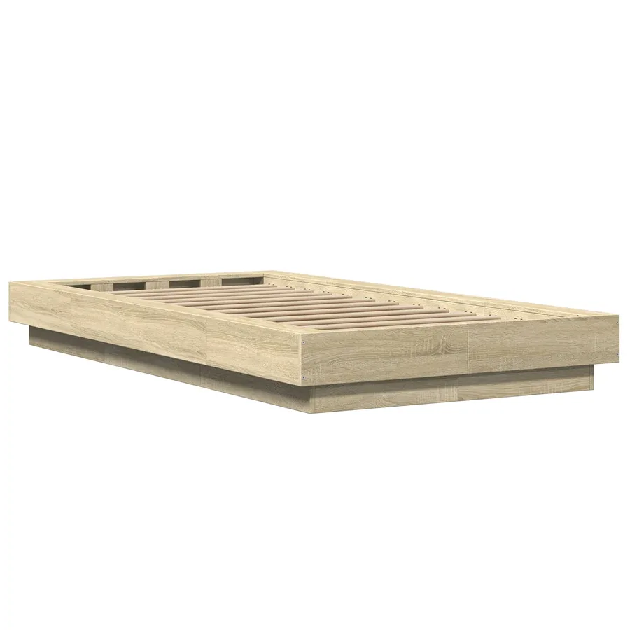 Cadre de lit avec LED avec bandes LED Chêne Sonoma 80 x 200 cm - 7