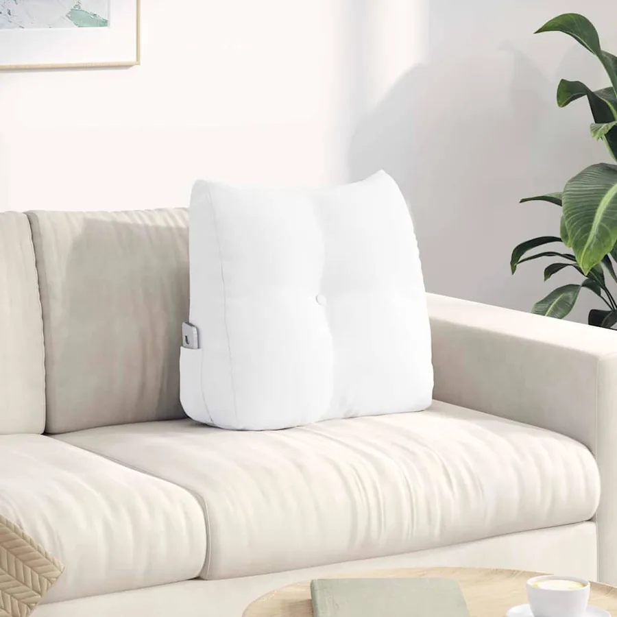 Coussin de Dos Blanc 45 x 24 x 50 cm tissu