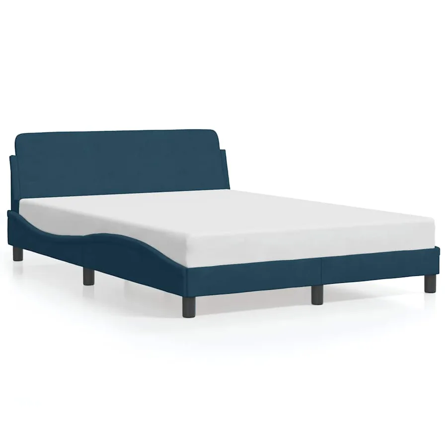 Cadre de lit avec tête de lit Dover bleu 140x200cm velours - 2