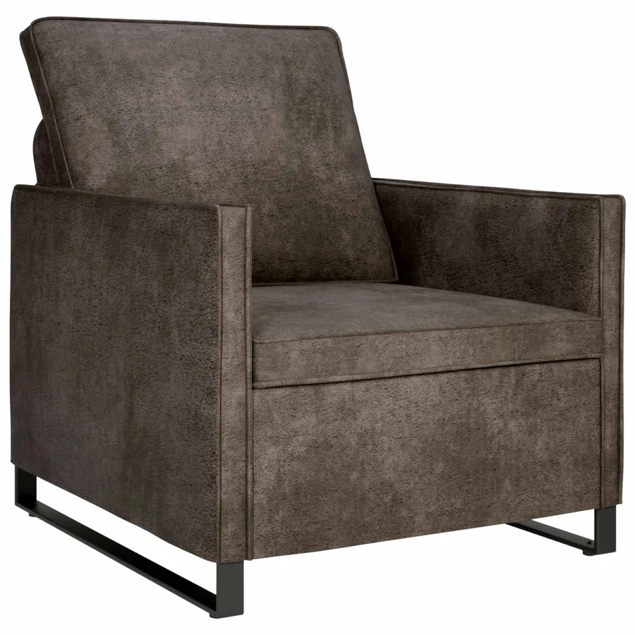 Ensemble de Canapés 2 pcs Gris foncé Tissu en suède synthétique - 3