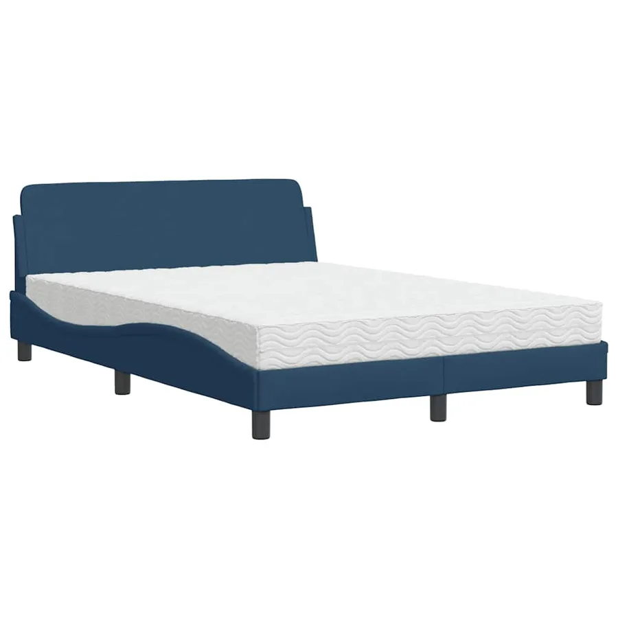 Lit avec matelas Dover bleu 140x200 cm tissu - 2