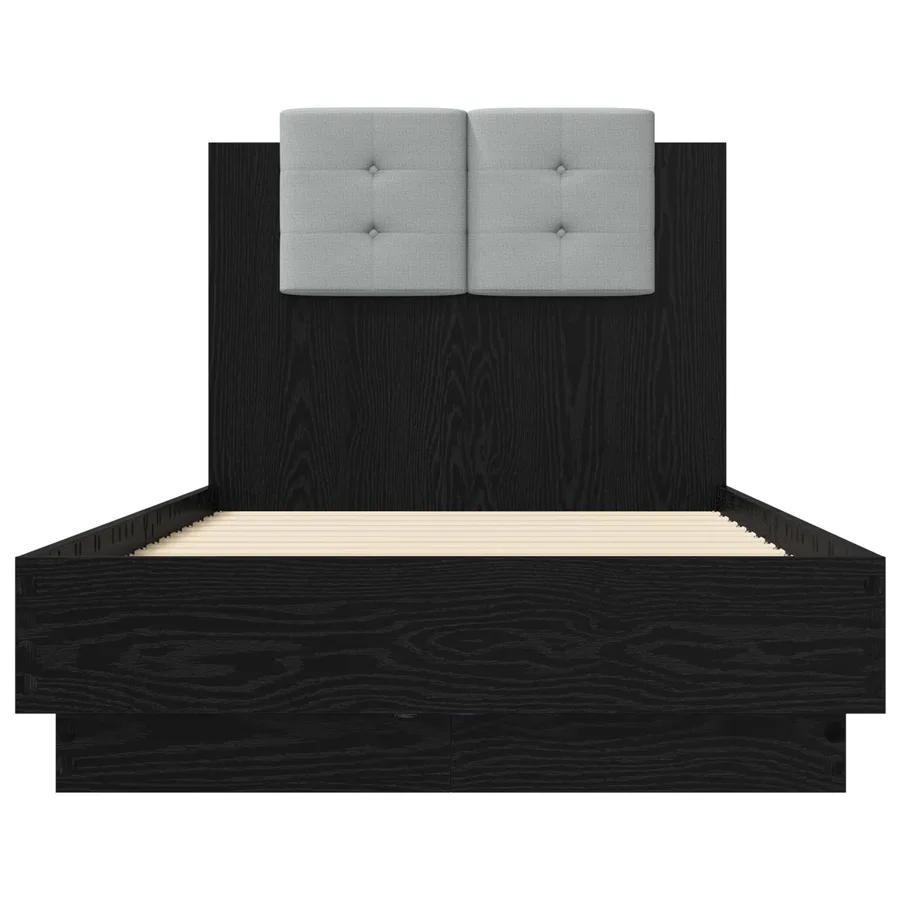Cadre de lit avec LED Chêne noir 80 x 200 cm Bois d'ingénierie - 3