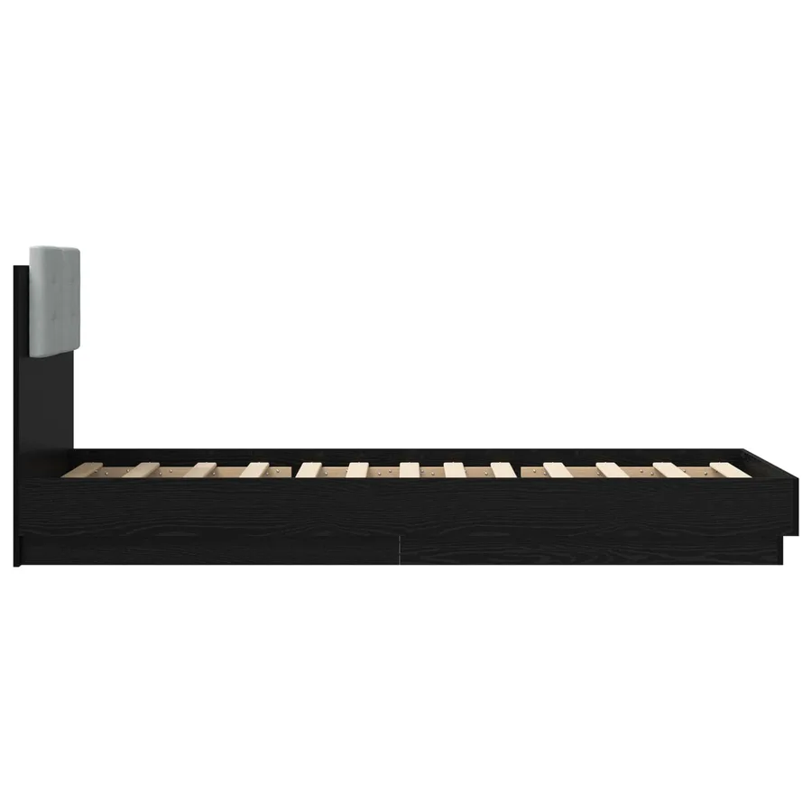 Cadre de lit avec LED Chêne noir 80 x 200 cm Bois d'ingénierie - 4