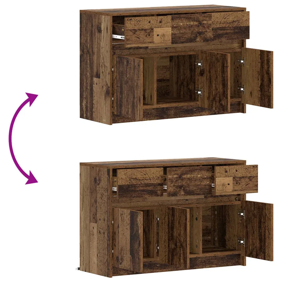 Meuble TV 91 x 34 x 61 cm Bois ancien Bois d'ingénierie - 6